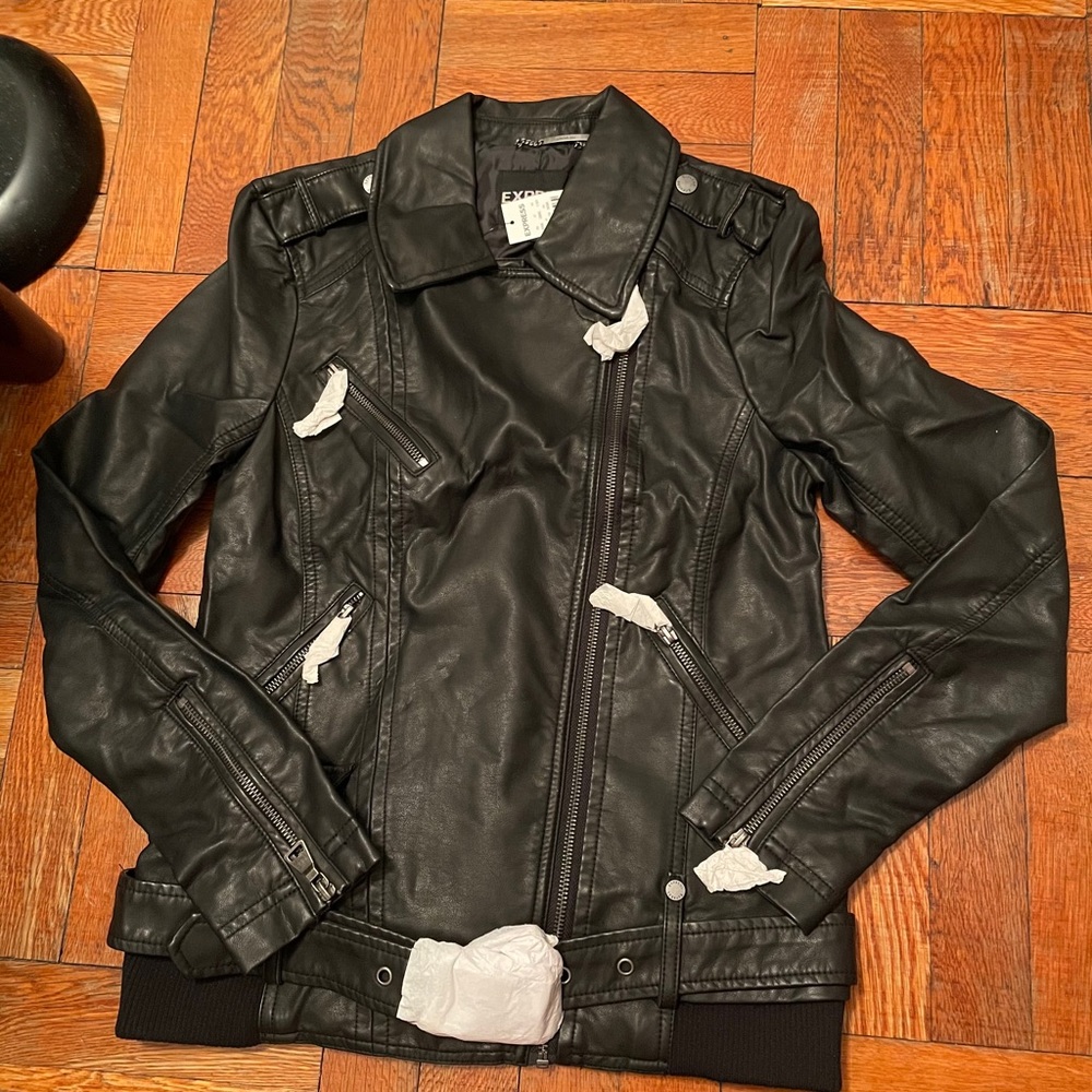 Express (Minus the) Leather Black Moto Jacket